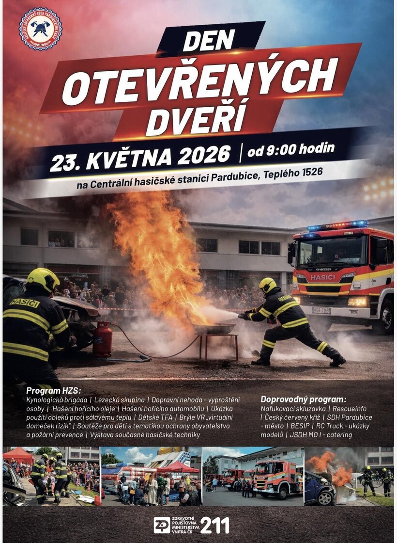 Den otevřených dveří na Centrální hasičské stanici Pardubice