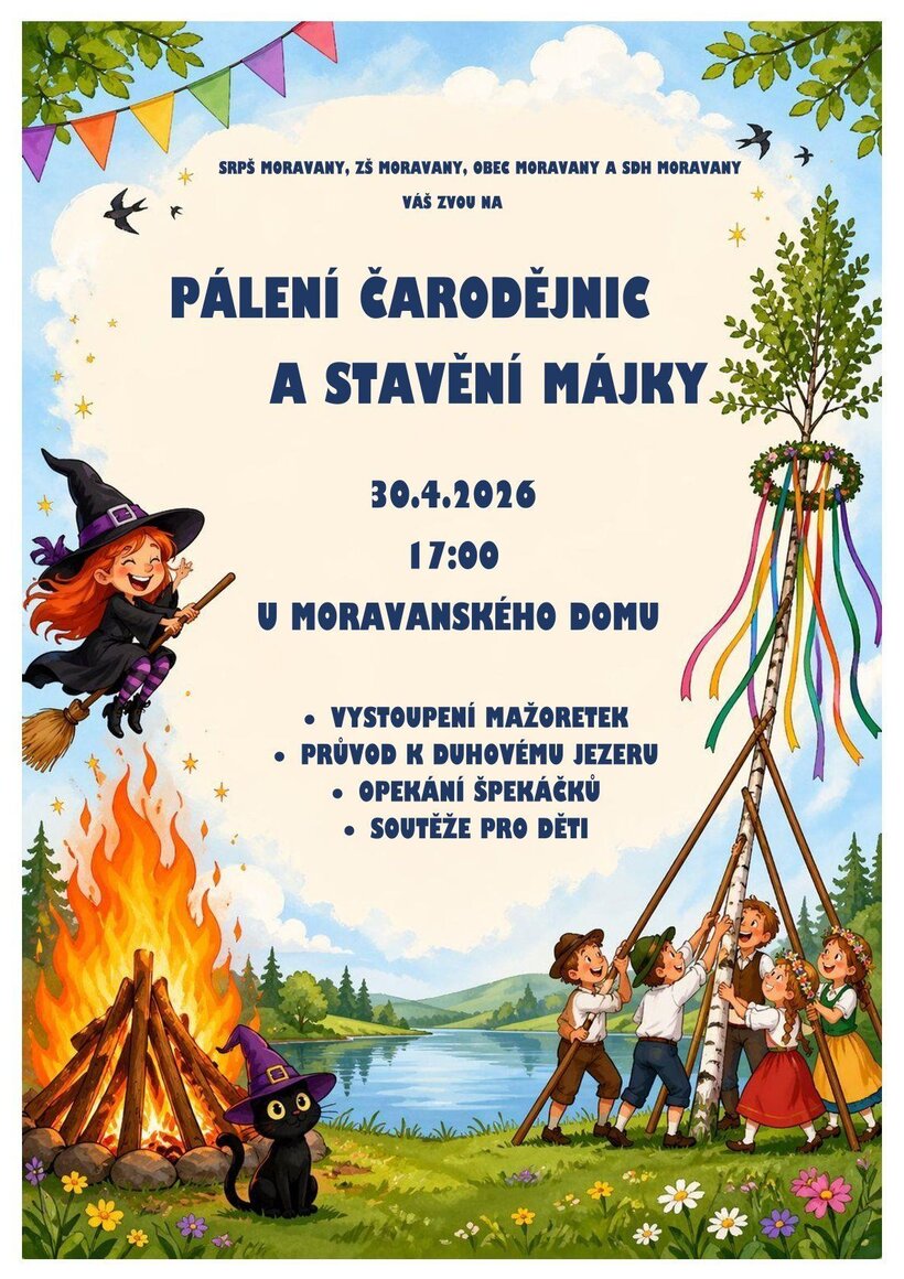 Pálení čarodějnic a stavění májky