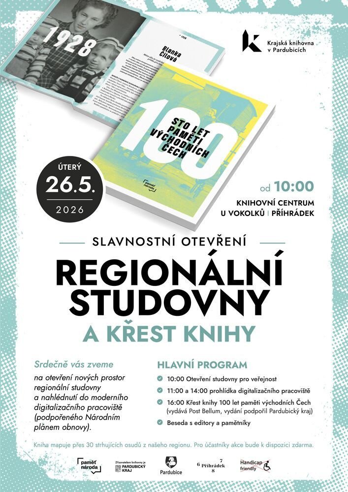 Slavnostní otevření regionální studovny a křest knihy 100 let paměti východních Čech