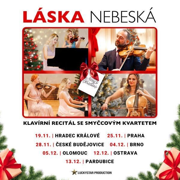Láska Nebeská: Klavírní recitál se smyčcovým kvartetem