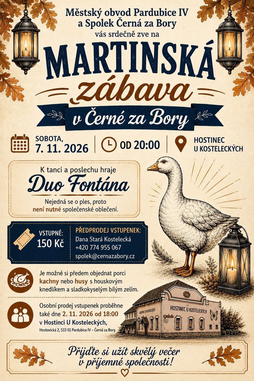 Martinská zábava v Černé za Bory
