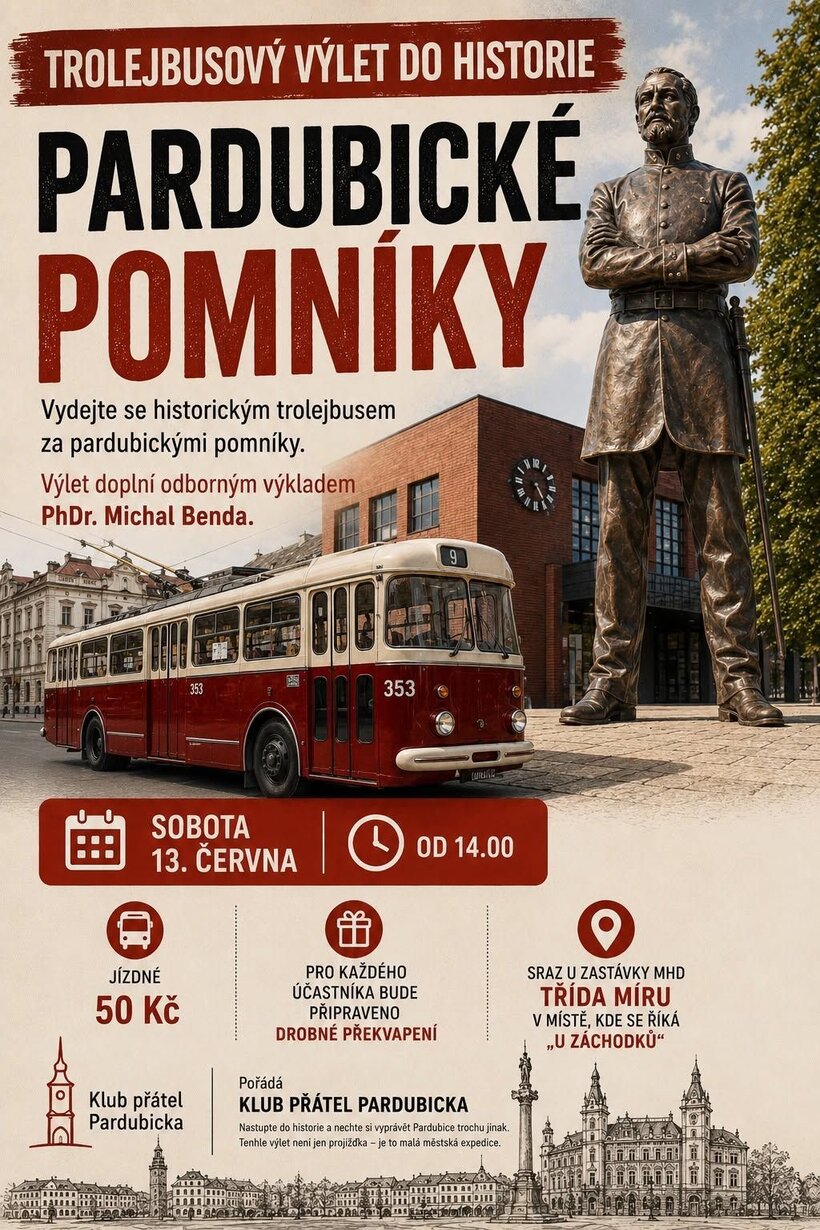 Trolejbusový výlet do historie - Pardubické pomníky
