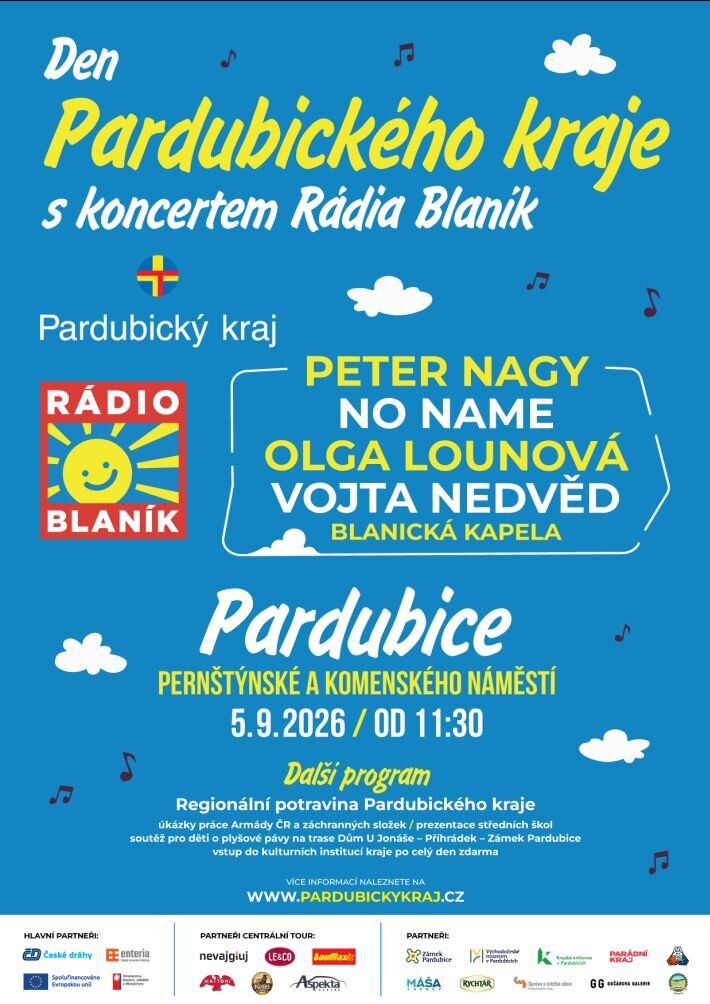 Den Pardubického kraje s koncertem Rádia Blaník