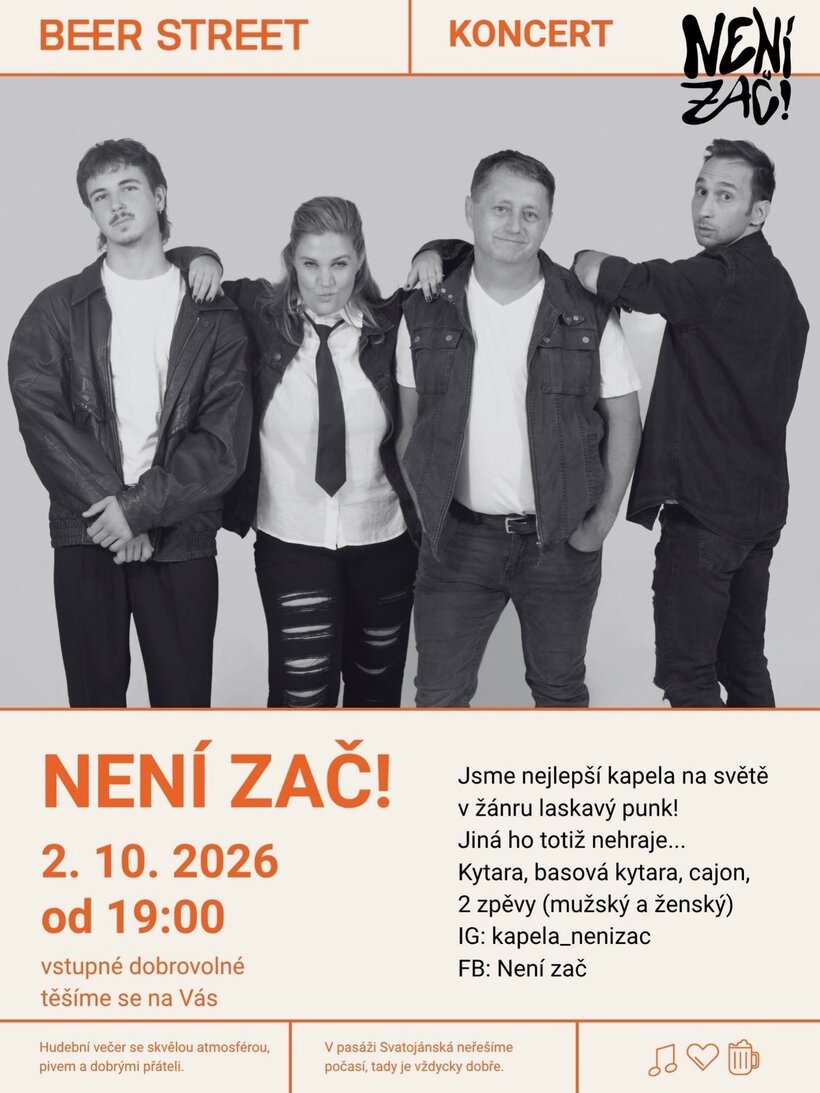 Koncert kapely Není zač!