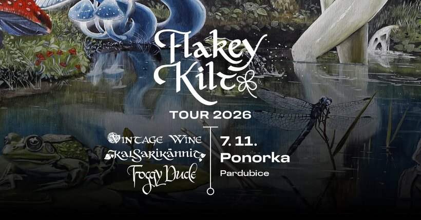 Flakey Kilt Tour 2026: Vintage Wine + Foggy Dude + Kalsarikännit