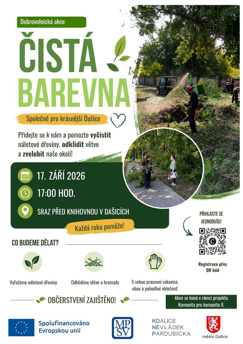 Čistá Barevna - Dobrovolnická akce pro krásnější Dašice