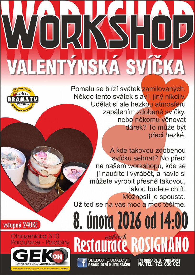 Workshop - Valentýnský svíčka