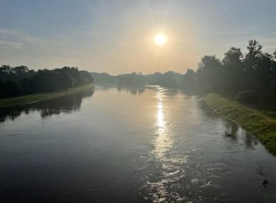 Chrudimka v Nemošicích je zatím stále na druhém povodňovém stupni