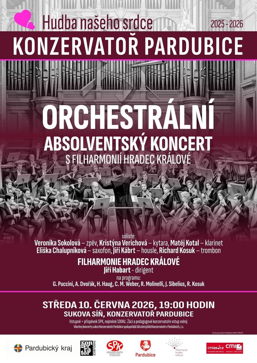 Absolventský orchestrální koncert s Filharmonií Hradec Králové