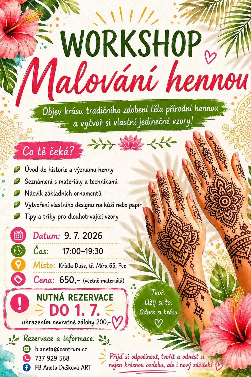 Letní workshop malování hennou