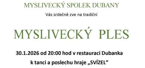 Myslivecký ples Dubany 2026