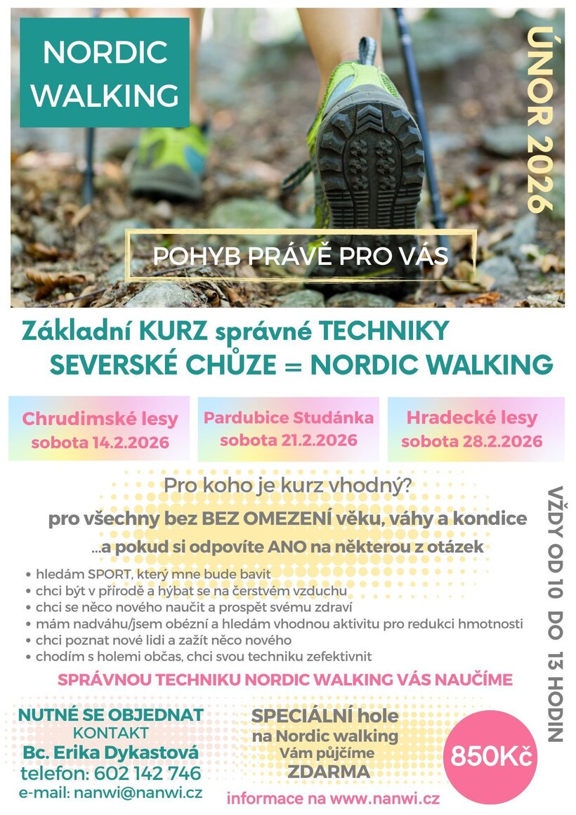 Základní kurz správné techniky Nordic Walking