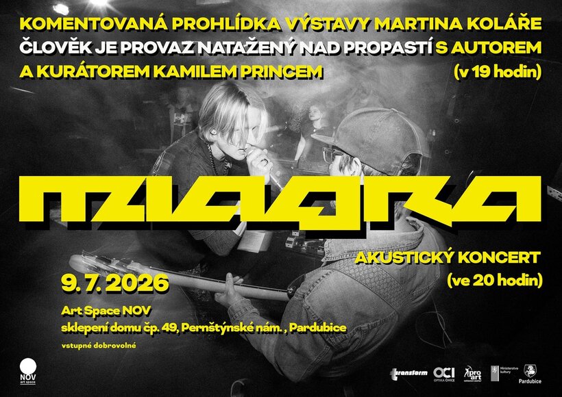 Komentovaná prohlídka výstavy Člověk je provaz natažený nad propastí a koncert kapely Miagra
