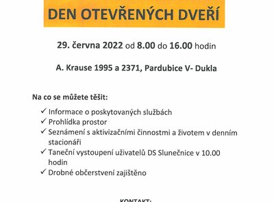 Den otevřených dveří v Denním stacionáři Slunečnice - 29. 6. 2022