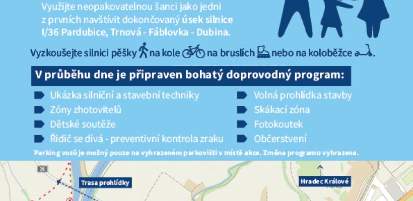 Den otevřené silnice I/36 Pardubice, Trnová - Fáblovka - Dubina - Pátek 19. 09. 2025