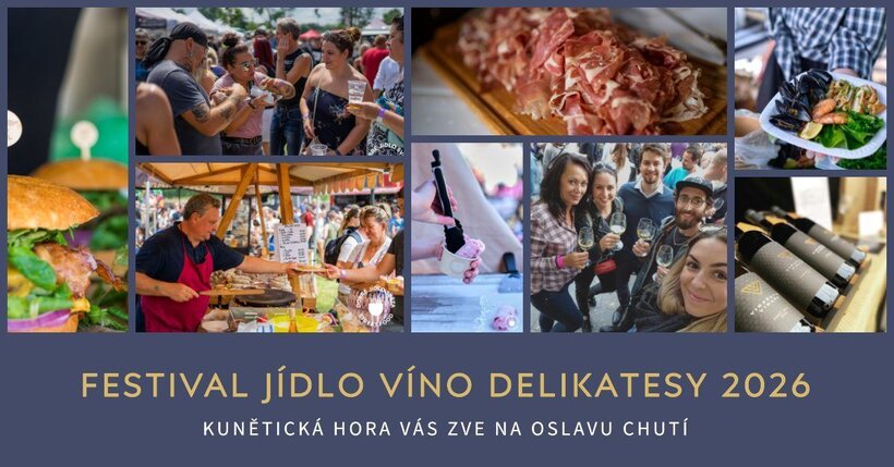 Jídlo, víno, delikatesy Kunětická hora 2026