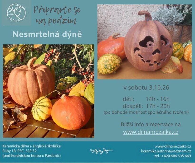 Keramický workshop pro dospělé - Nesmrtelná dýně