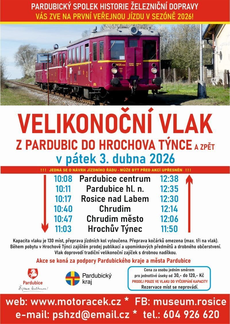 Velikonoční vlak do Hrochova Týnce
