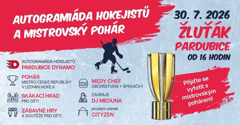 Autogramiáda hokejistů HC Dynamo Pardubice a mistrovský pohár