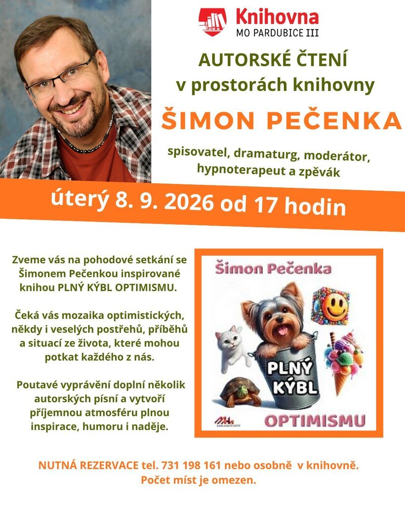 Autorské čtení - Šimon Pečenka: Plný kýbl optimismu