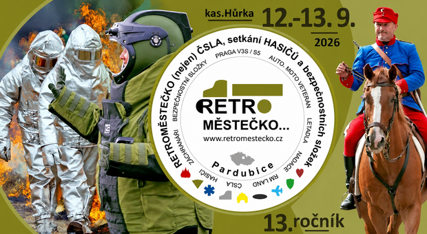 RETROMĚSTEČKO (nejen) ČSLA, setkání HASIČŮ a bezpečnostních složek (12. - 13.9. 2026)