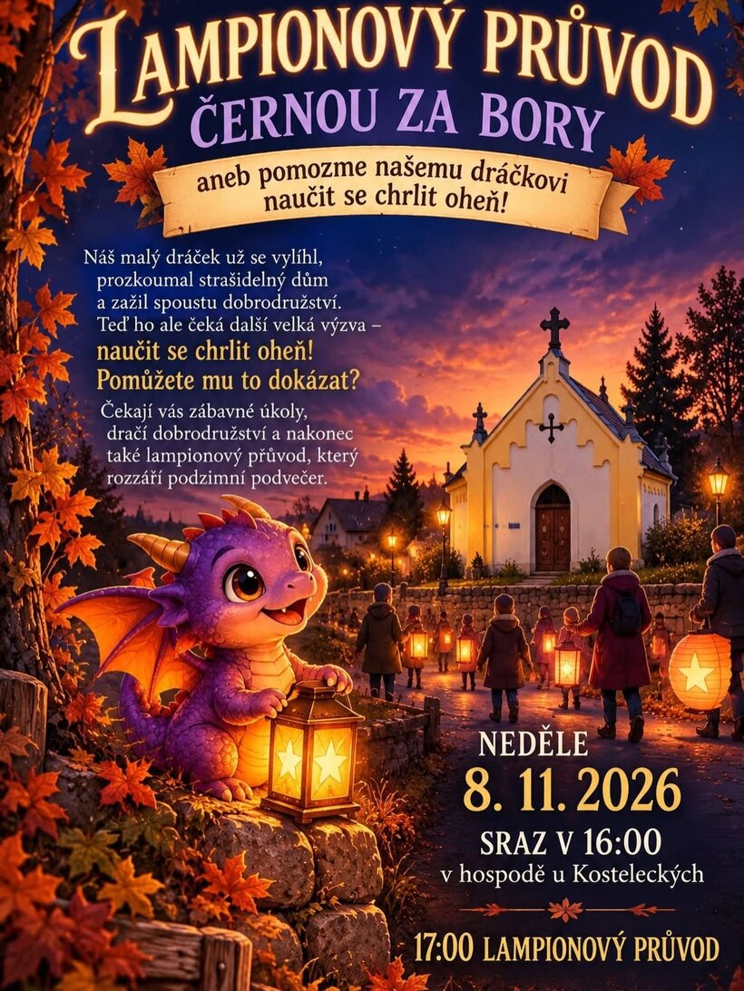 Lampionový průvod Černou za Bory