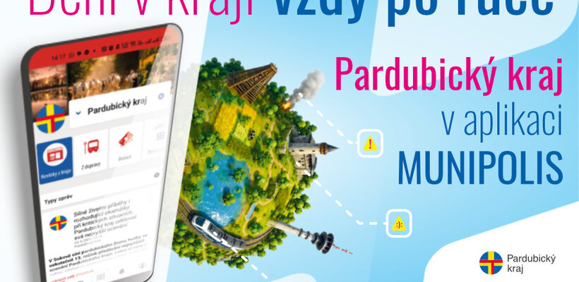 Pardubický kraj spouští profil v aplikaci MUNIPOLIS. Informace z kraje nyní přímo do telefonu