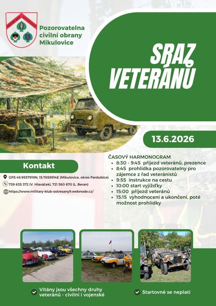 Otevření Pozorovatelny civilní obrany a sraz veteránů